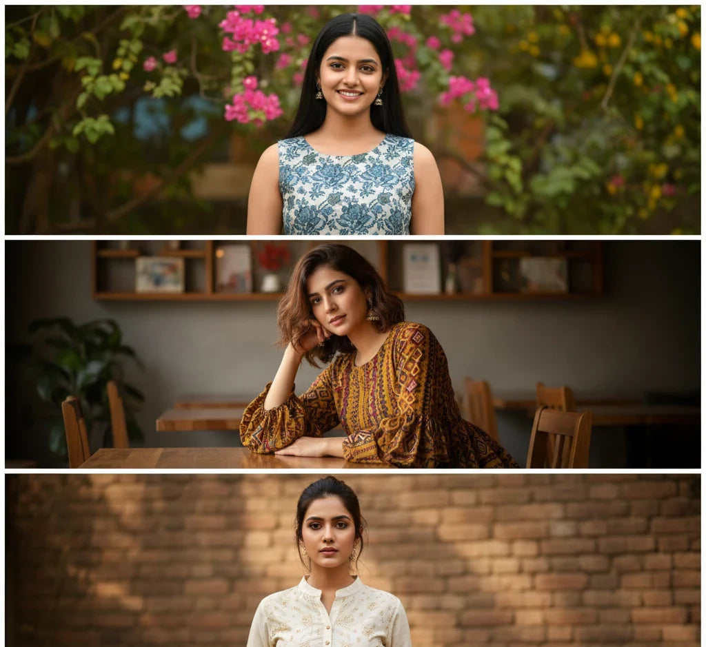girls wearing kurtis with different neck designs